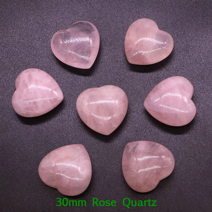 Premium Natural Crystal Hearts for Healing and Meditation