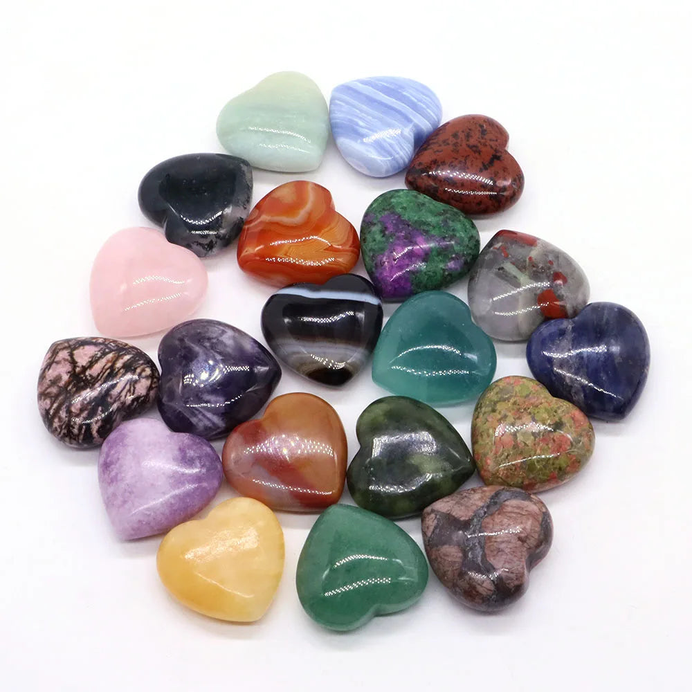 Premium Natural Crystal Hearts for Healing and Meditation