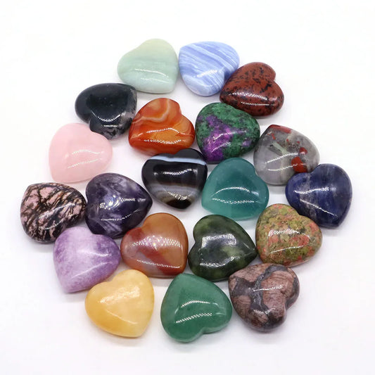 Premium Natural Crystal Hearts for Healing and Meditation