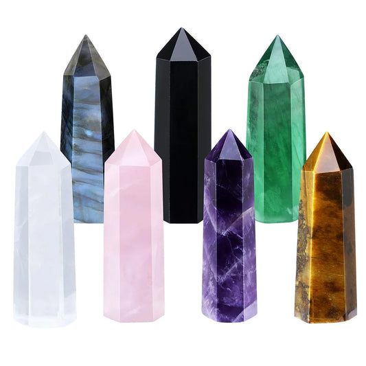 Mystical Crystal Obelisk Towers With Healing Stones