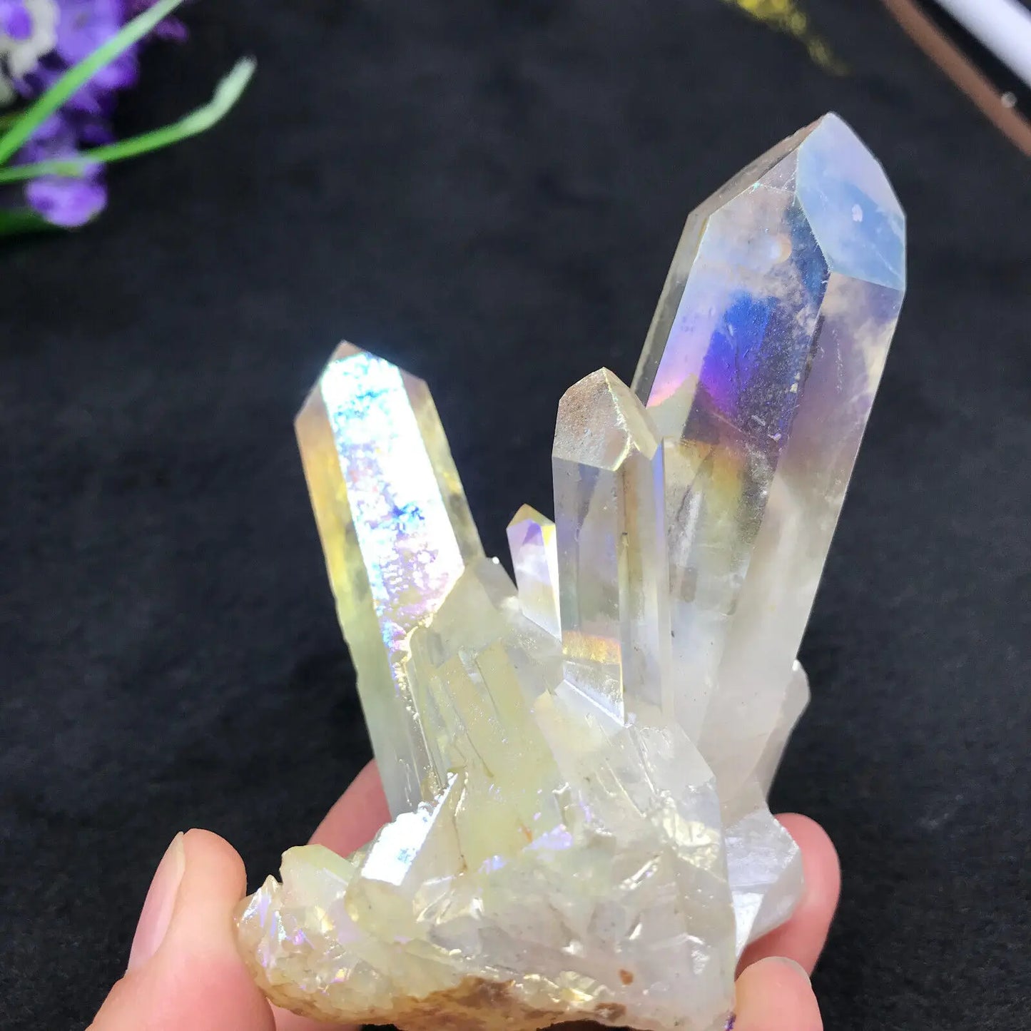 Rainbow Angel Aura Quartz Crystal For Healing And Protection