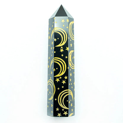 Obsidian Amethyst Crystal Tower Snake Sun Moon Star