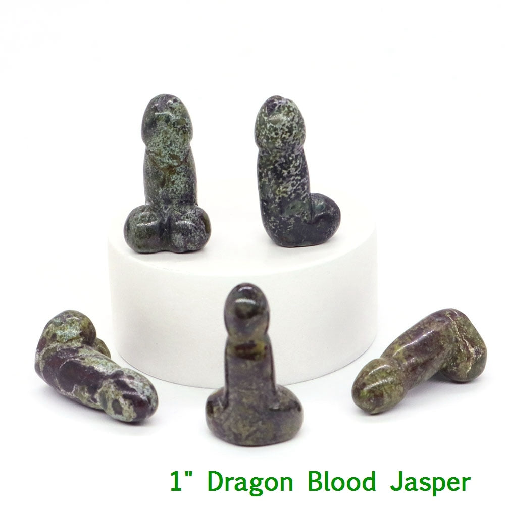 Crystal Penis with Black Obsidian Fertility Stone