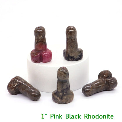 Crystal Penis with Black Obsidian Fertility Stone