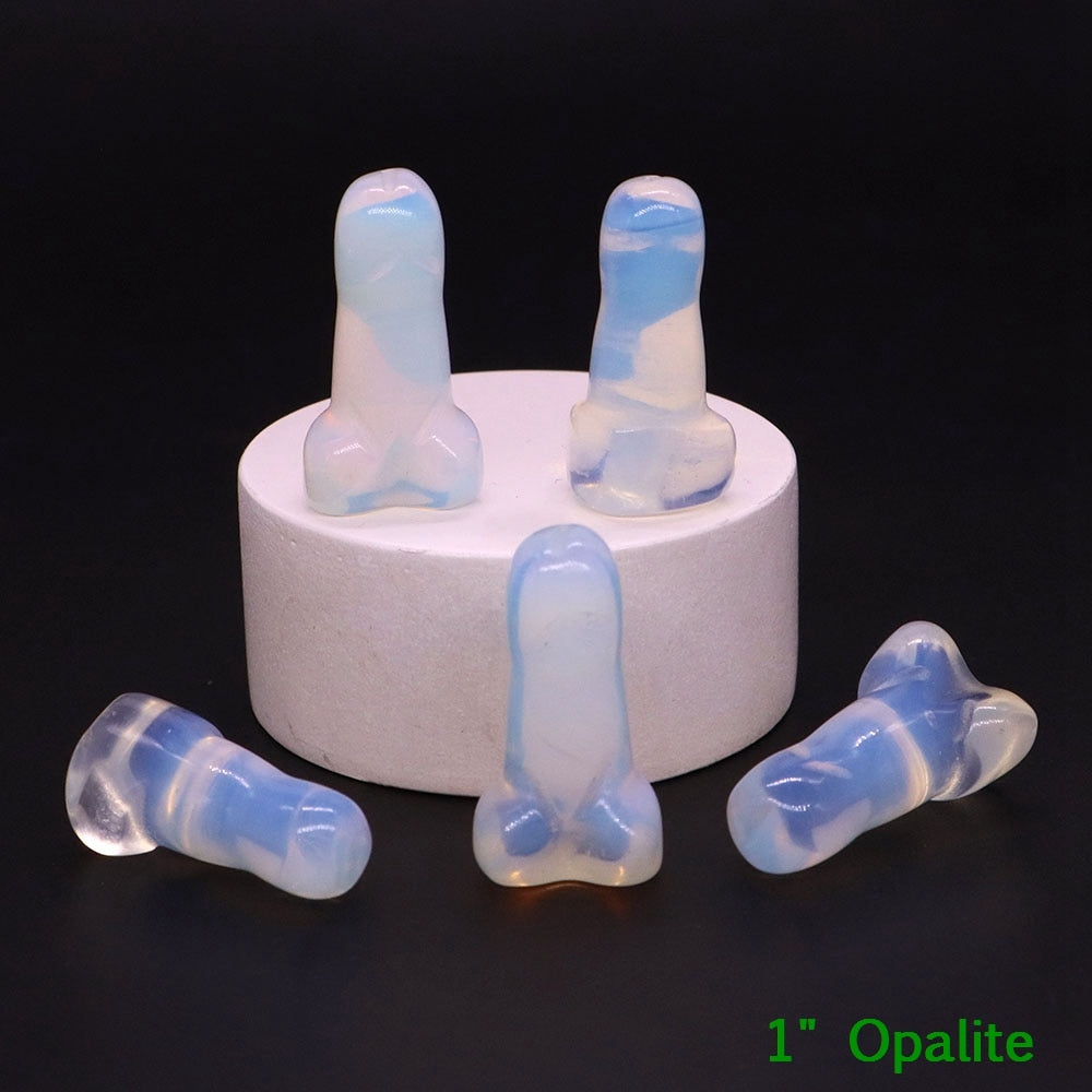Crystal Penis with Black Obsidian Fertility Stone
