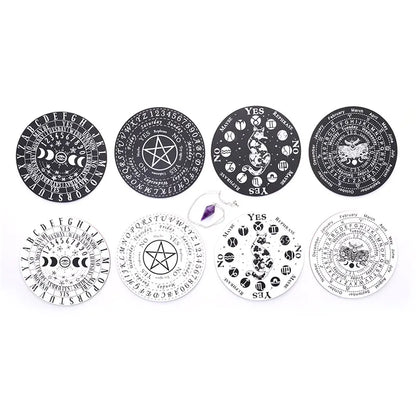 Wooden Divination Pendulum Boards With Mystical Designs