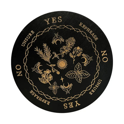 Wooden Divination Pendulum Boards With Mystical Designs