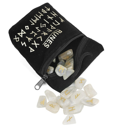 Natural Crystal Runes Set for Divination and Healing