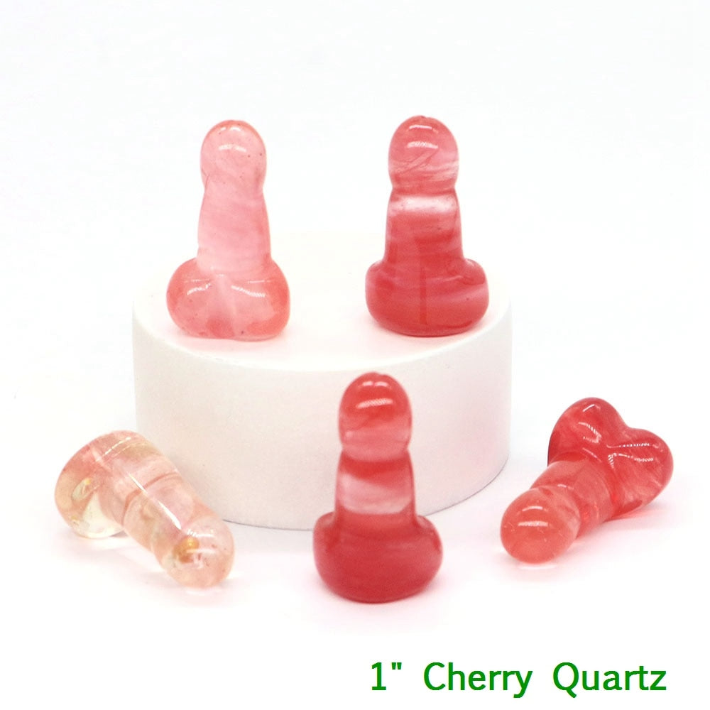 Crystal Penis with Black Obsidian Fertility Stone