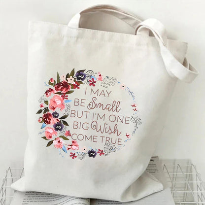 Large Capacity Witchy Floral Moon Canvas Tote Bags