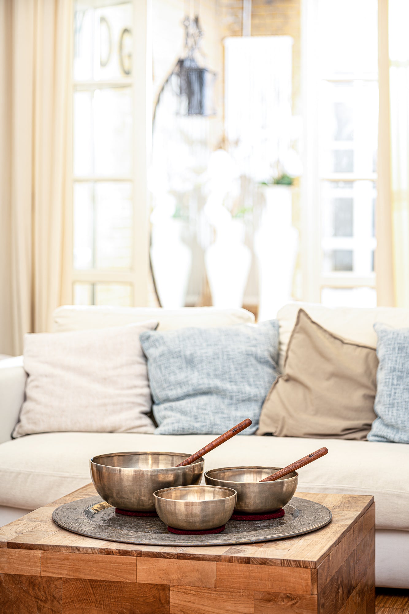 3-Piece Energy Therapy Series Singing Bowl Set, 1000/1400/2200g