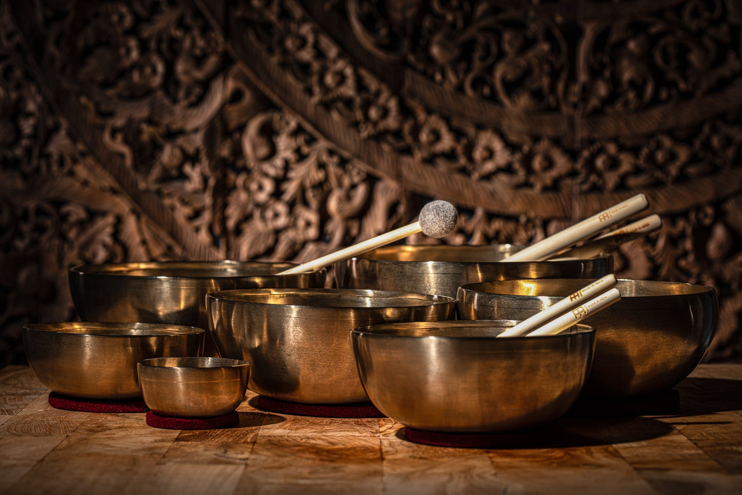 7-Piece Chakra Singing Bowl Set, 250/700/1000/1400/1500/1800/2200g