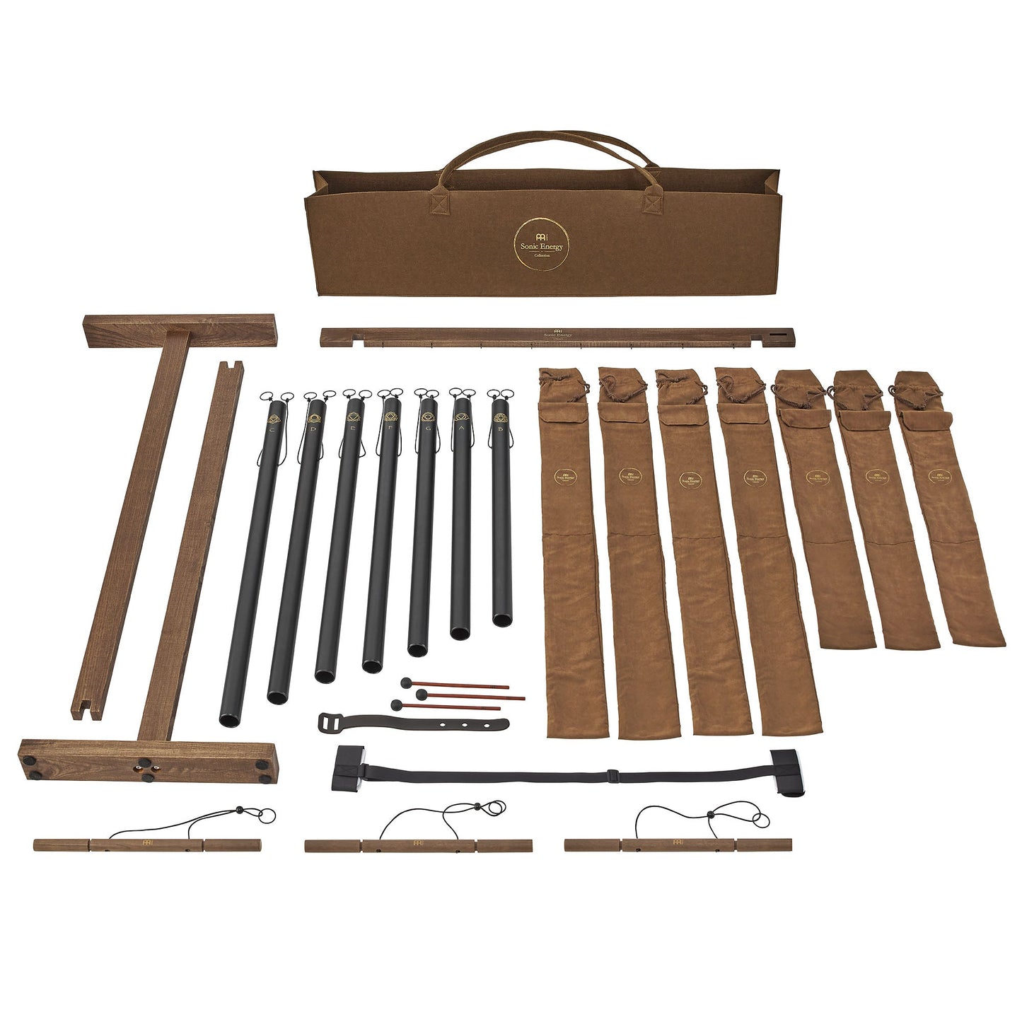 7-Piece Tube Chimes Chakra Set, 432 Hz, Black