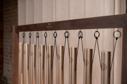 9-Piece Tube Chimes Solfeggio Set, Champagne Gold