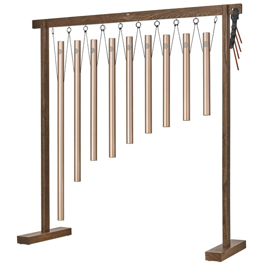 9-Piece Tube Chimes Solfeggio Set, Champagne Gold