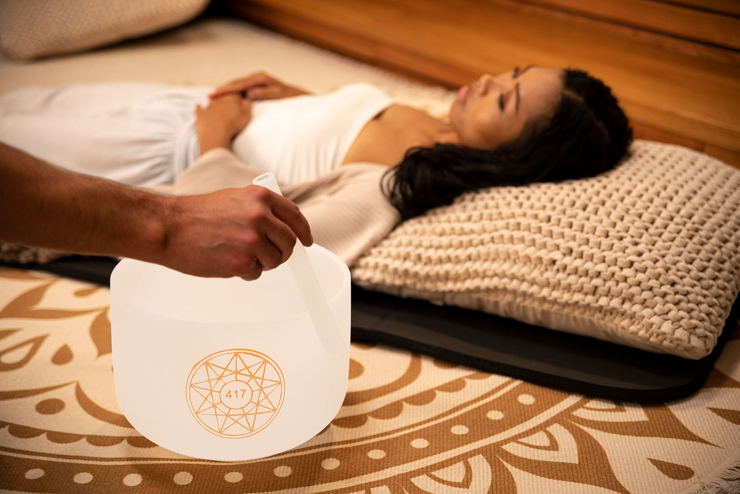 10" Solfeggio Crystal Singing Bowl, Re 417 Hz, Note G#4