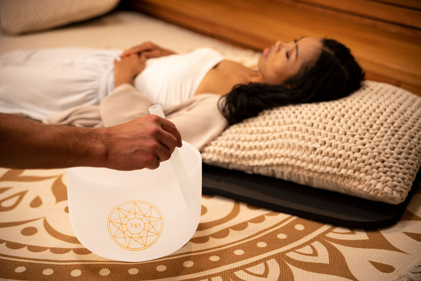 10" Solfeggio Crystal Singing Bowl, Sol 741 Hz, Note F#4