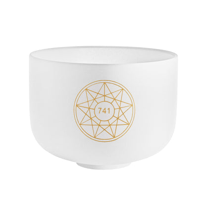 10" Solfeggio Crystal Singing Bowl, Sol 741 Hz, Note F#4