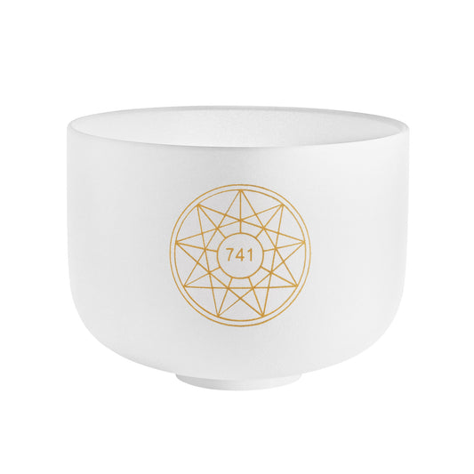 10" Solfeggio Crystal Singing Bowl, Sol 741 Hz, Note F#4