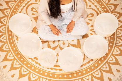 6-Piece Crystal Singing Bowl Chakra Set, Solfeggio