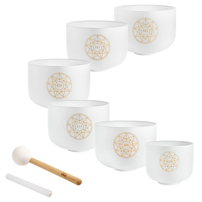 6-Piece Crystal Singing Bowl Chakra Set, Solfeggio