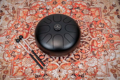 12" Steel Tongue Drum, A Minor, Black