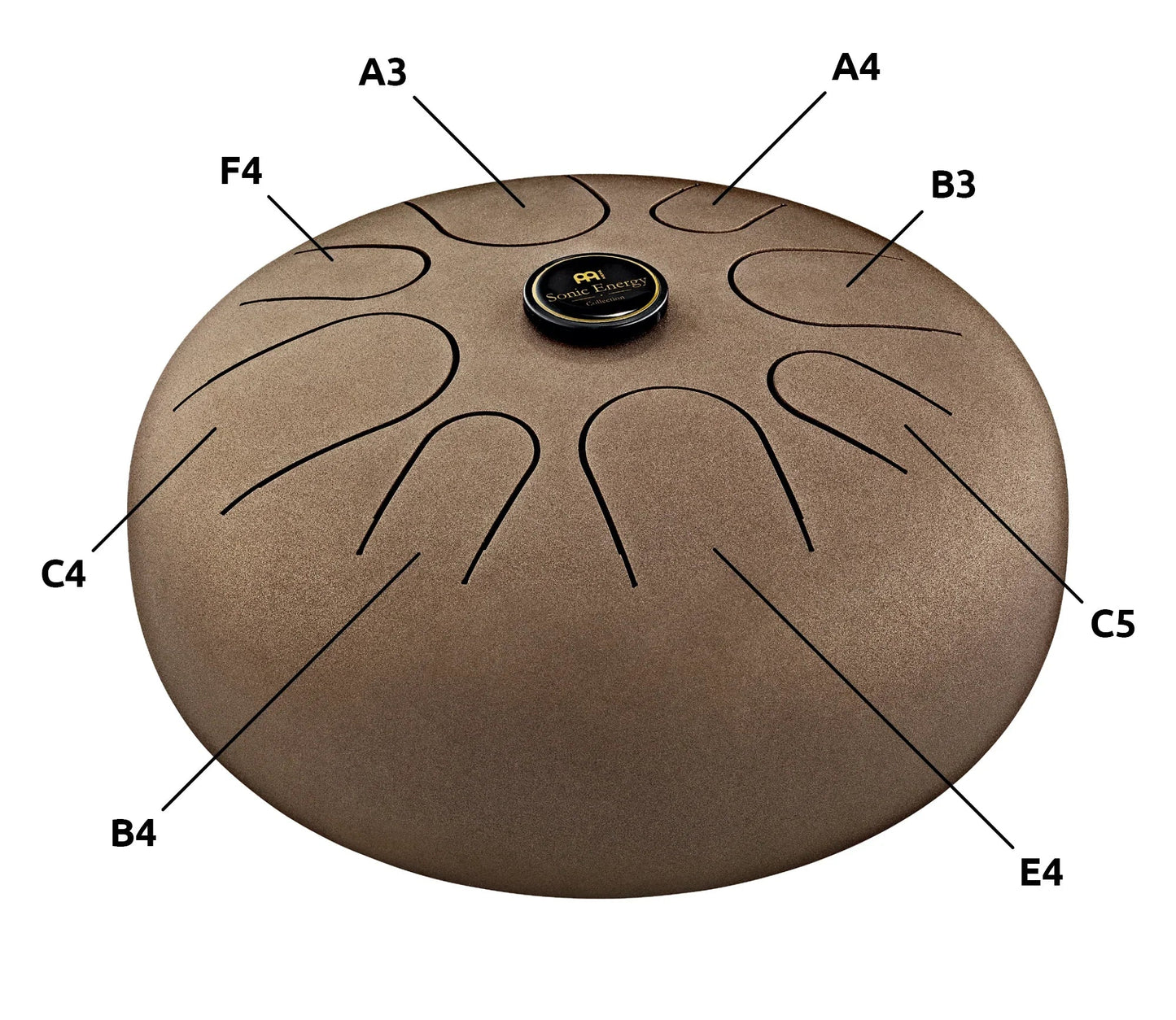 12" Steel Tongue Drum, A Akebono, Vintage Brown