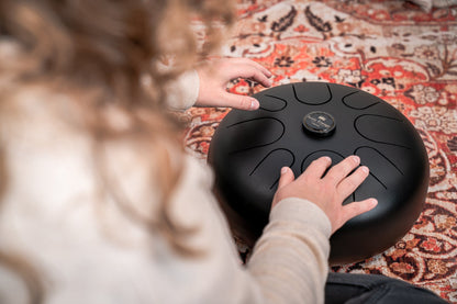 12" Steel Tongue Drum, G Major, Black