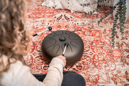 12" Steel Tongue Drum, G Major, Vintage Brown