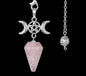 Triple Moon Pentacle Natural Healing Crystal Pendulums