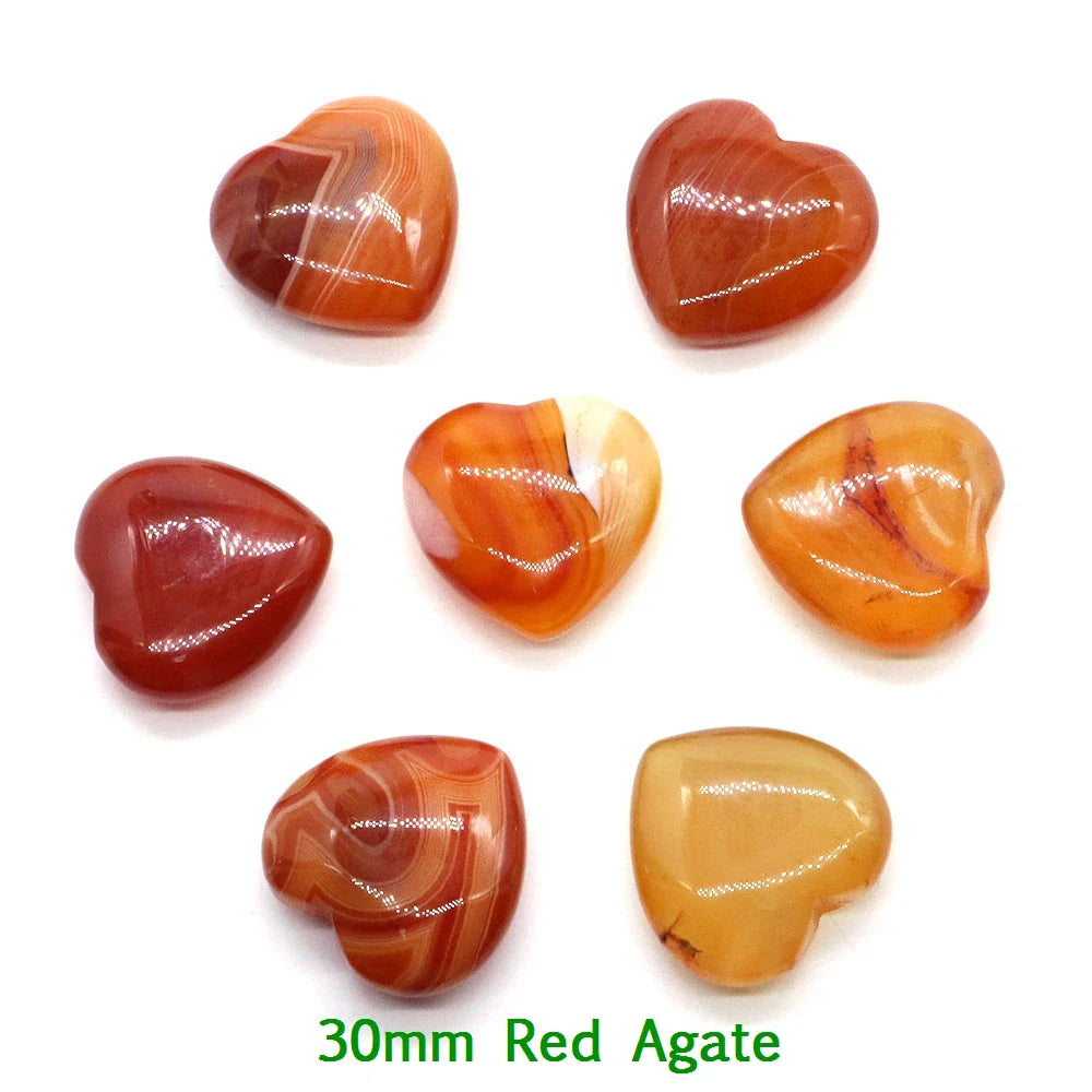 Premium Natural Crystal Hearts for Healing and Meditation