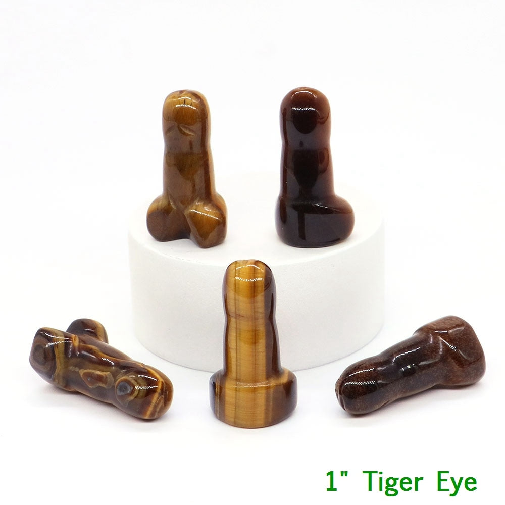 Crystal Penis with Black Obsidian Fertility Stone