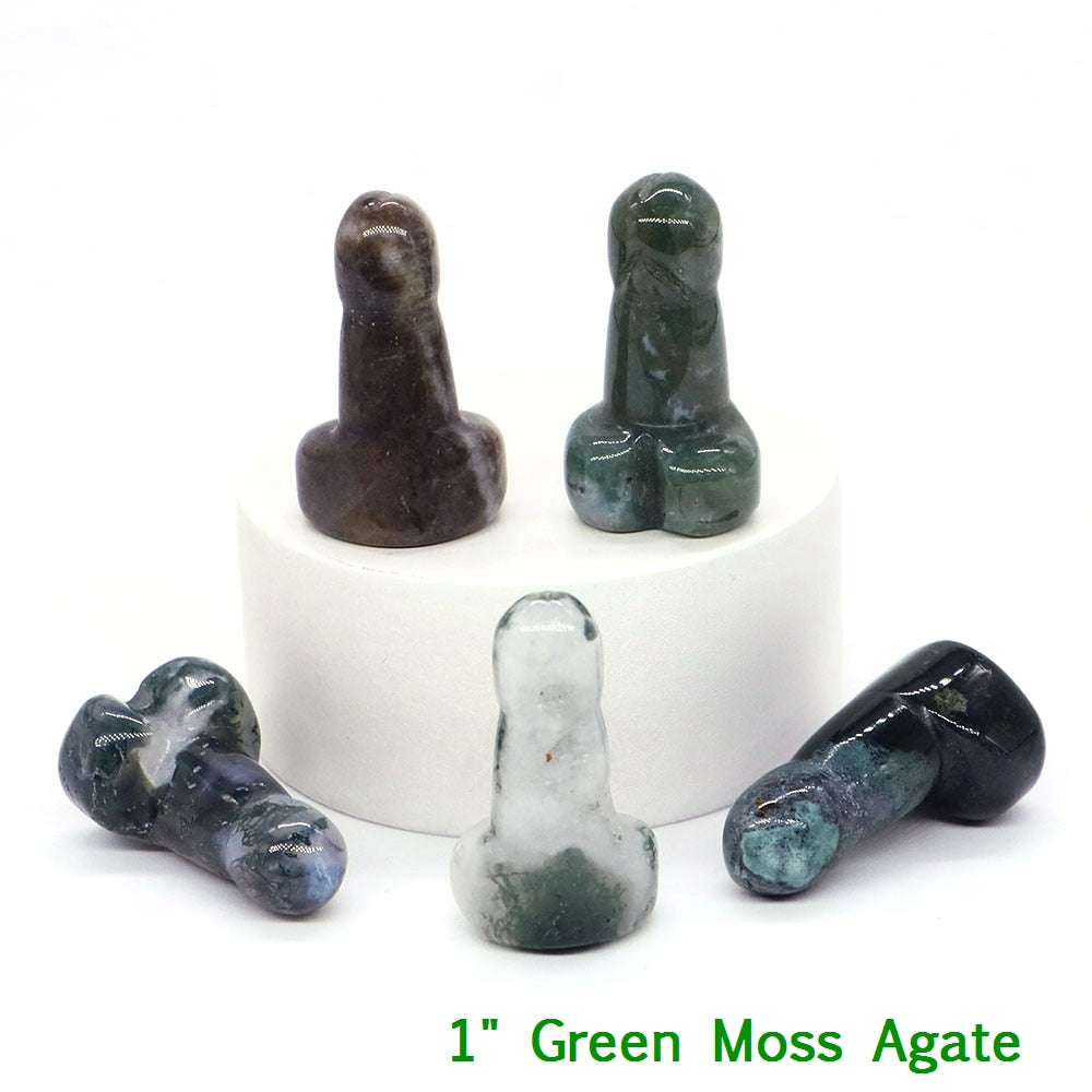 Crystal Penis with Black Obsidian Fertility Stone