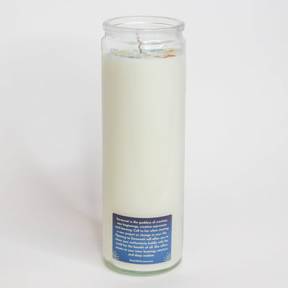 Saraswati Crystal Altar Candle