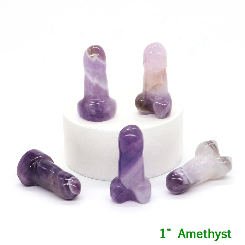 Crystal Penis with Black Obsidian Fertility Stone