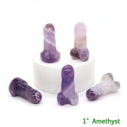 Crystal Penis with Black Obsidian Fertility Stone