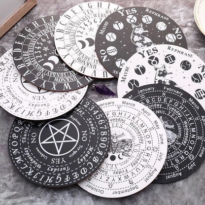 Wooden Divination Pendulum Boards With Mystical Designs