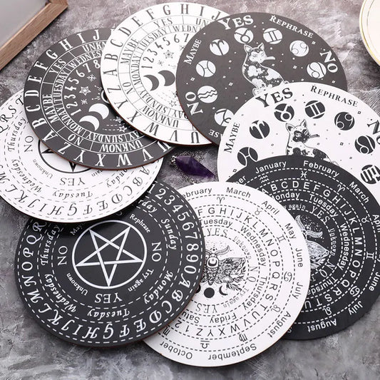 Wooden Divination Pendulum Boards With Mystical Designs