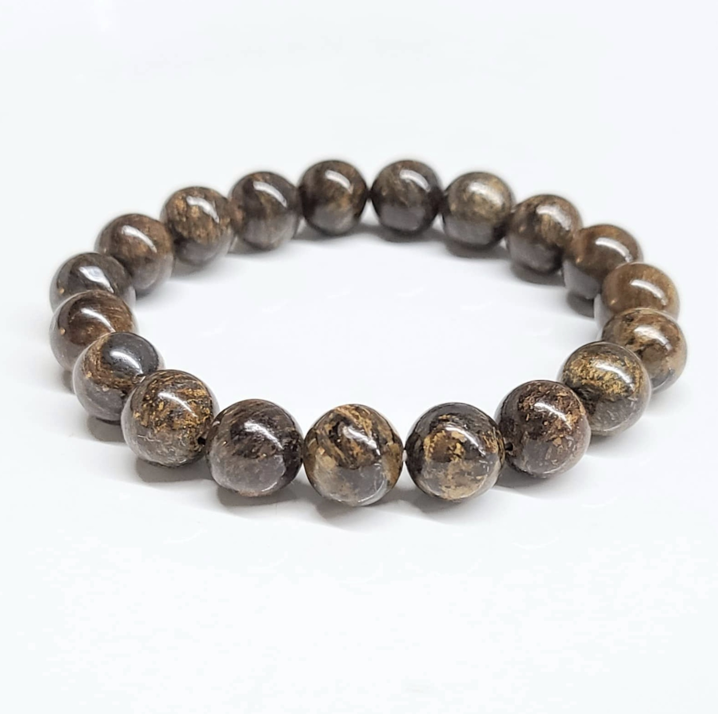 Bronzite Round Bead Bracelet - Balanced Diplomacy