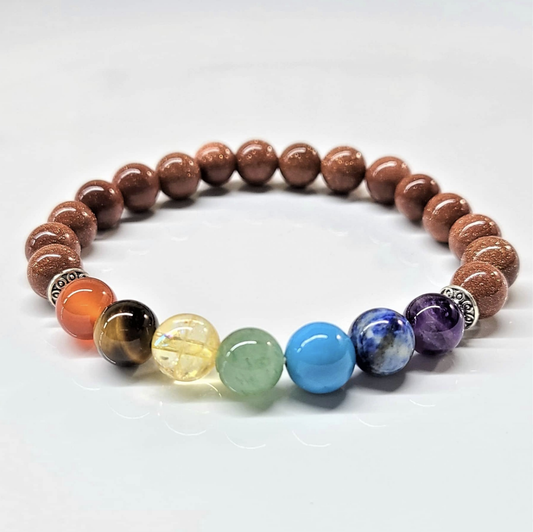 Goldstone Chakra Round Bead Bracelet 8mm - Enlightened Balance