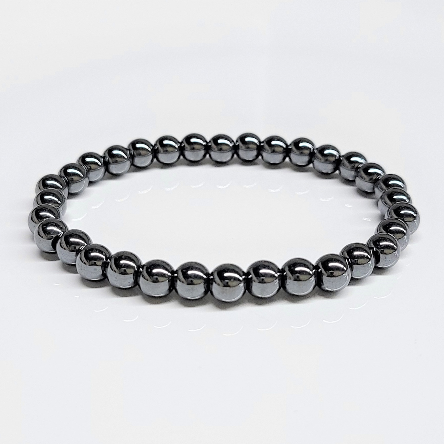 Hematite Round Bead Bracelet - Grounded Focus