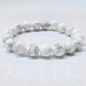 White Howlite Round Bead Bracelet - Anger Eater