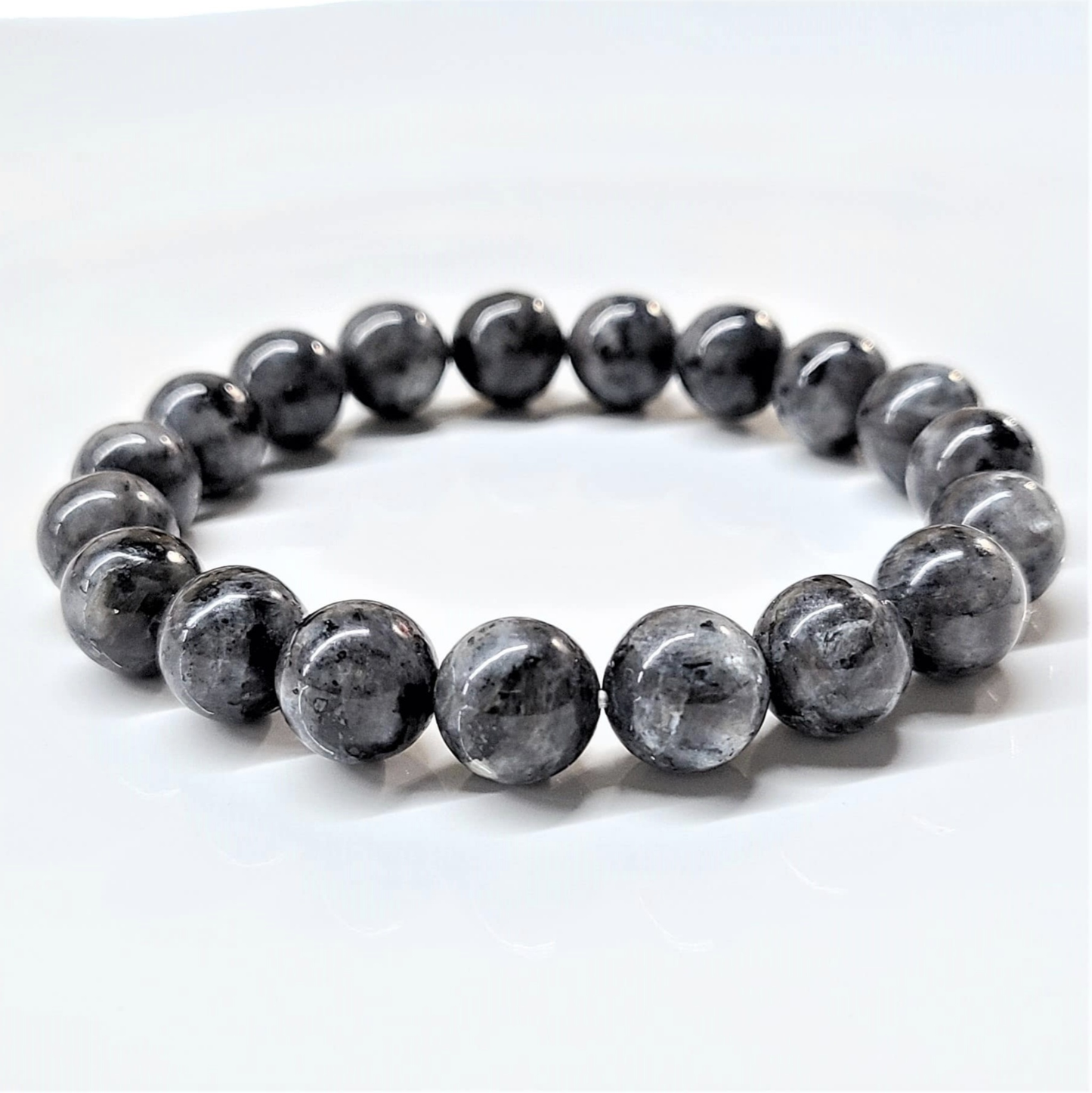 Larvikite Round Bead Bracelet - Earth's Protection