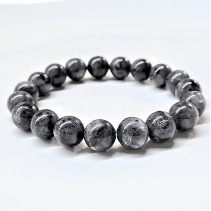 Larvikite Round Bead Bracelet - Earth's Protection