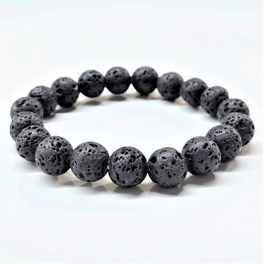 Lava Round Bead Bracelet - Steadfast Courage