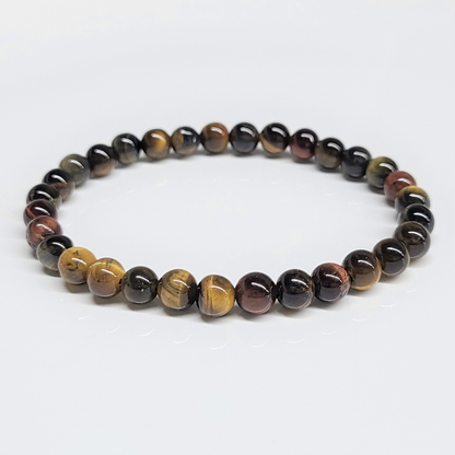Multi-Color Tiger Eye Round Bead Bracelet - Personal Power
