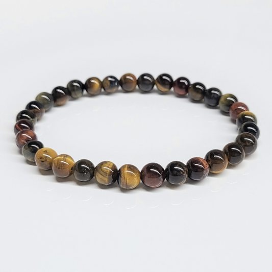 Multi-Color Tiger Eye Round Bead Bracelet - Personal Power