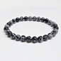 Snowflake Obsidian Round Bead Bracelet - Angelic Protection