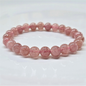 Strawberry Quartz Round Bead Bracelet - Soulmate Magnetism