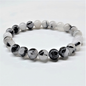 Tourmaline in Quartz Round Bead Bracelet - Grounded Purification